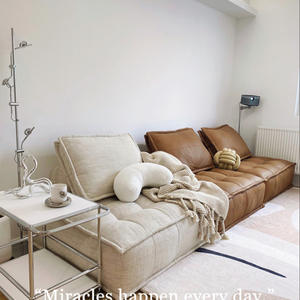 أثاث غرفة المعيشة الفاخرة وحدات تشيسترفيلد بتصميم حديث أريكة برتقالية مريحة من الجلد أريكة غرفة فندق - Product Image 3