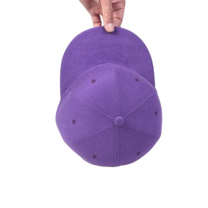 Casquette Snapback Classique Violette Unie Style Hip Hop à Visière Plate, Réglable, Taille Adulte, 6 Panneaux - Product Image 5