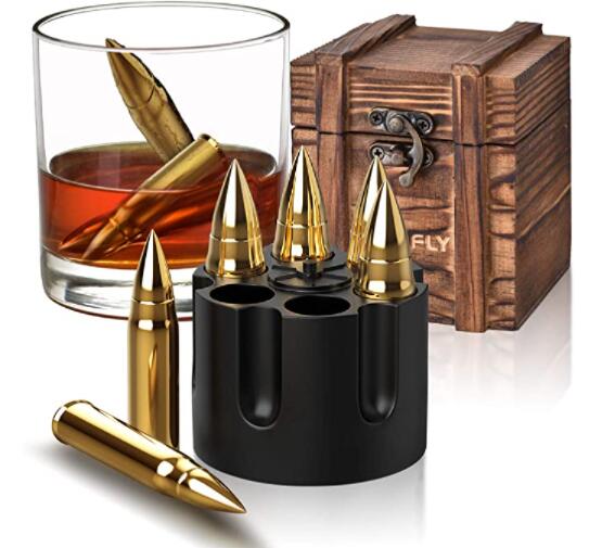 Рождественские подарки WS для мужчин, пап, 6 шт. камней для виски в виде пули, уникальная идея для подарка на годовщину, подарок на день рождения для мужа, парня, дедушки