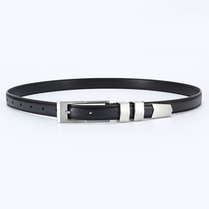 Cinturón de Cuero Genuino de Vaca de Grano Completo Negro con Hebilla de Aleación Vintage, Opción Personalizada, Accesorio de Moda para Hombre y Mujer - Product Image 1