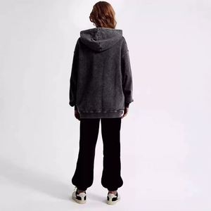2025 primavera nueva moda de calle alta Mujer de gran tamaño Anti-Pilling lavado Vintage Sudadera con capucha para exportación - Product Image 1