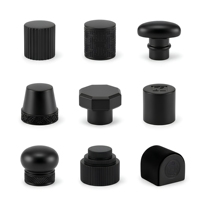 Fabricant de bouchons de parfum en zamac noir mat OEM/ODM, couvercle octogonal géométrique à étages pour bouteilles de vin et de parfum, anti-fuite