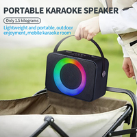 Micrófono de Karaoke Inalámbrico Dual con Bluetooth, Luz RGB, Recargable, Reproducción USB/SD, Altavoz Portátil de Plástico para Cantar en Casa o al Aire Libre