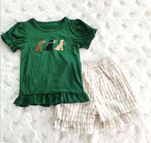 Vêtements en gros pour le commerce électronique : Ensembles de vêtements pour filles, tenues décontractées pour bébés en coton avec appliques personnalisées, vêtements pour enfants - Product Image 2