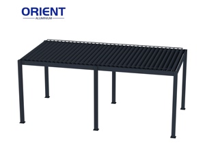 Pérgola de Techo con Aspersores de Aluminio Motorizados, Pérgola de Jardín con Protección Solar, Pérgola de Techo con Revestimiento de Aluminio Impermeable para Exteriores - Product Image 4