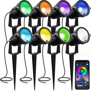 Iluminación LED para Jardín de 10W RGB, Controlada por Aplicación BT, Luces de Césped de Bajo Voltaje con Transformador, IP66 Impermeable para Exteriores - Product Image 1