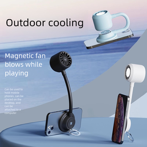 Ventilateur magnétique portable à faible bruit avec lumière nocturne, tuyau flexible, moteur sans balais, refroidissement puissant, idéal pour téléphone - Product Image 2