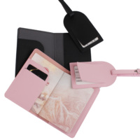 Porte-passeport de voyage étanche et fin de luxe avec blocage RFID, ensemble d'étiquettes à bagages, étui en cuir PU, porte-monnaie, chaînes, minimaliste pour femme