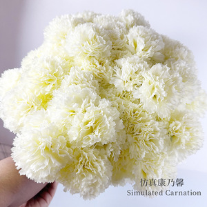 Bouquet de carnations artificielles 68 cm, fleurs en soie plastique haute simulation, décoration intérieure, accessoires de mariage - Product Image 1