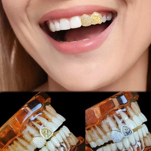 Grillz Flèche Traversant le Cœur Or Argent Micro Pavé Zircon Unisexe Usage Quotidien - Product Image 5