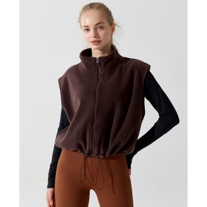 Gilet sans manches en polaire pour femme Keepsowing, fermeture éclair intégrale, col montant, isolé, chaud, pour la randonnée en plein air en hiver - Product Image 3
