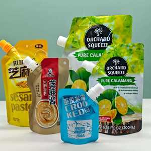 Sacs à bec verseur imprimés sur mesure de haute qualité, scellés à chaud, en PE, anti-odeur, de qualité alimentaire, pour aliments pour bébés, jus liquides, faible MOQ - Product Image 4