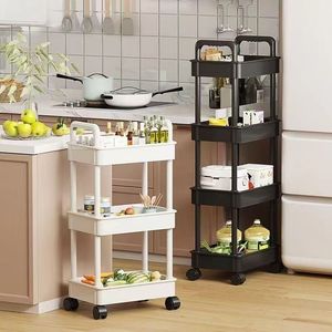 Kitchen Storage Rack 5 Tier Mobile <b>Trolley</b> With Wheels For Food Vegetable Fruit Organizer Multifunctional Kitchen Cart - Product Image 1