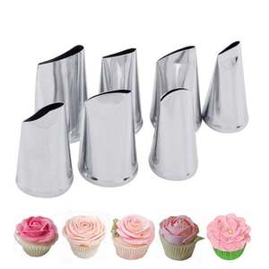 Stainless Steel Piping Tip Rose Shape 304 Metal Butter Icing Cake Decorating Tip Reusable For Birthday Cake - Product Image 3