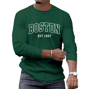<span class=keywords><strong>BOSTON</strong></span> estampado de talla grande gran oferta suelta hombres de gran tamaño Hip Hop estampado sublimación camiseta Casual uso diario cómoda Camiseta larga - Product Image 3