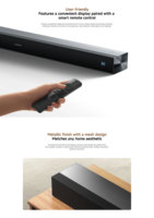 Barra de Sonido 2.0 Ch Pro de Alta Calidad, 84W, 4 Controladores para Coaxial, Óptico y ARC