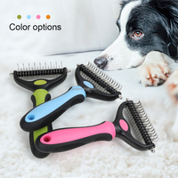 Peigne de toilettage pour animaux de compagnie Brosse professionnelle pour épiler les animaux de compagnie Brosse à double face Autres produits pour animaux de compagnie