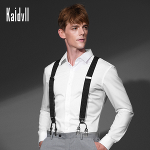 Uomini Pantaloni Elastici Y di Figura Maschile Vintage Pantaloni <span class=keywords><strong>Bretelle</strong></span> Dei Pantaloni Camicia Cinghia di <span class=keywords><strong>Bretelle</strong></span> Clip di 4 - Product Image 2