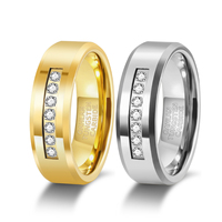 OAHLAN Modeschmuck 8mm Silber/Gold Beschichtete Wolframringe Wasserdicht Hochglanzpoliert mit Zirkon-Einlage Herren Hochzeits- und Verlobungsring