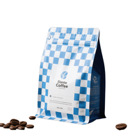 Sacs à café en papier d'aluminium à huit joints latéraux avec distributeur d'emballage de thé et de haricots auto-scellant à fermeture éclair colorée pour usage alimentaire