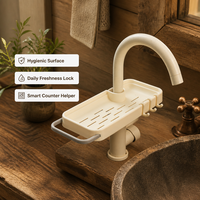 Support de rangement exceptionnel pour robinet de salle de bain, organisateur d'évier de cuisine pour savon et éponge