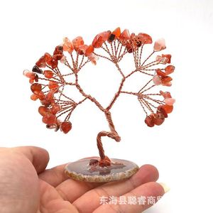 Handmade <b>Crystal</b> <b>Tree</b> Ornament Amethyst Rose Quartz Citrine Red Agate Miniature Desk Decoration Home Decor Gift - Product Image 2