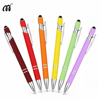 Stylo bille métallique sportif OEM ODM avec logo personnalisé, 2 en 1 capacitif, pointe en caoutchouc souple de 1,0 mm, impression UV, gravure laser