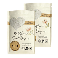 Sac refermable personnalisé à trois côtés, en papier kraft blanc biodégradable, pour l'emballage des graines de fleurs de jardin