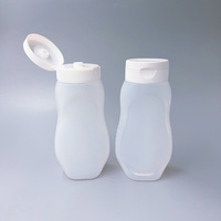 Bouteilles à presser en plastique recyclable de qualité alimentaire pour sauce au miel, 330 ml, 500 g, bouteilles à presser pour condiments avec bouchon rouge pour le ketchup