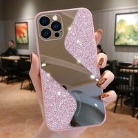 Lovebay-coque de téléphone portable, de luxe, à paillettes scintillantes, étui avec miroir, pour iphone 6 7 8 x xs XR 11 12 13 pro max