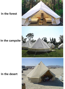 Tente cloche du désert 4m 5m, Tente de glamping en toile, Tente yourte mongole, Tente hôtelière pyramidale - Product Image 4