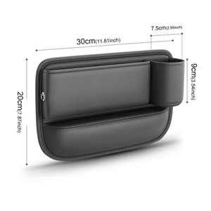 Y-0216 Auto PU-Leder Aufbewahrungstasche mit großer Kapazität für die Sitzlücke, Sitzlückenfüller mit Handy- und Getränkehalter - Product Image 2