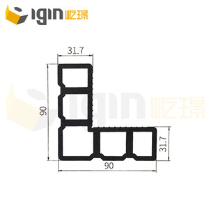 Profilé d'angle en aluminium 31,3H*79,6mm-31,7H*90mm pour cadres de portes et fenêtres, usage industriel et civil, résistant à l'eau, design minimaliste - Product Image 3