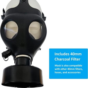 Kit de masque à gaz tactique Kyng, respirateur intégral en silicone avec filtre à vapeurs organiques pour la protection chimique et l'entraînement - Product Image 2