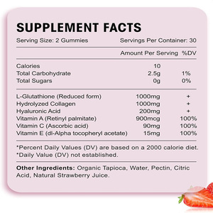 <strong>Manufacturer</strong> Direct Sale Immune Support Skin Whitening Supplements L-<strong>Glutathione</strong> Collagen Gummies for Adults - Product Image 2