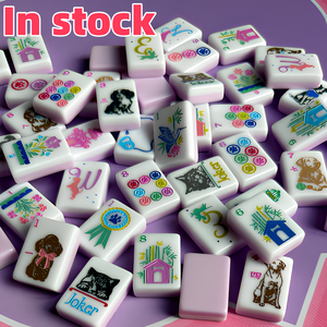 Fichas de Mahjong de Acrílico de Lujo Personalizadas de Dos Capas Azul y Rosa <span class=keywords><strong>para</strong></span> Casino de Mascotas (Perros/Gatos) y <span class=keywords><strong>Póker</strong></span> - Product Image 1