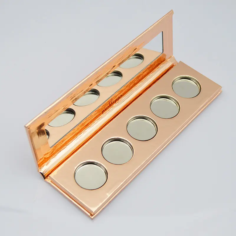 Rectangle 5 Holes Empty Paper Cardboard Eyeshadow Palette Cosmetics Box Packaging For 26mm Pans