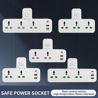 Multiprise intelligente 2500W 100-250V avec 2 ports USB, 1 port Type-C, lumière LED et 2 prises universelles