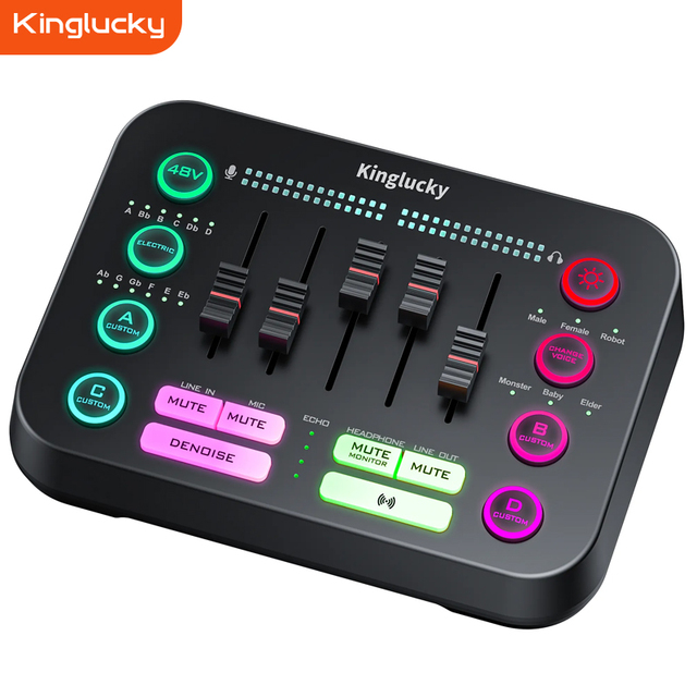 Factory OEM X1PRO Digital Audio Mixer with M8 Microphone Voice Changer Noise Cancelling & for 5.0 for Singing Recording