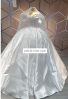 Magnifique Robe de Mariée Bouffante Épaules Dénudées en Dentelle Brodée de Perles Cousues Main, Collection 2025 pour Mariée Africaine, avec Longue Traîne Spectaculaire
