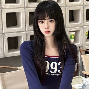 วิกผมยาวตรงสีดำสไตล์โลลิต้าสำหรับคอสเพลย์อนิเมะ  สำหรับ<span class=keywords><strong>ผู้หญิง</strong></span>  ทำจากเส้นใยทนความร้อนสูง ผลิตด้วยเครื่องจักร - Product Image 4