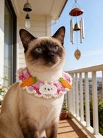 Syal Rajut Tangan dari Wol untuk Kucing & Anjing Muslim dengan Tema Putri Salju, Aksesoris Properti Foto Hewan Peliharaan yang Lucu