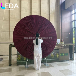 LEDA Élégant support de toile de fond en forme d'éventail semi-circulaire pour mariage, décoration de toile de fond drapée en arche pour événements festifs - Product Image 4