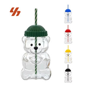 Klasik tasarım Teddy Bear şekilli cam Drinkware sevimli karikatür kahve ve suyu bardak Ins restoran kullanımı için çay ve süt için - Product Image 1