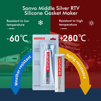 Sanvo Silicone RTV Argenté, Mastic d'Étanchéité Multi-Usages Monocomposant, Durée de Vie 18 Mois, pour le Réservoir d'Huile du Moteur et l'Étanchéité des Moteurs Marins