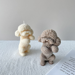 New Design Diy Handmade Making Animal Aromatherapy Plaster Molds <b>Standing</b> Teddy Dog Silicone Candle Mold - Product Image 3