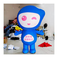 Conception décorative gonflable personnalisée version Q personnage de dessin animé bleu dessin animé de marche gonflable
