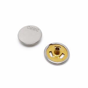 Bouton-pression personnalisé avec logo, 4 parties, pour sacs et vêtements, 11 mm, 12 mm, en alliage de zinc plaqué, sans nickel - Product Image 1