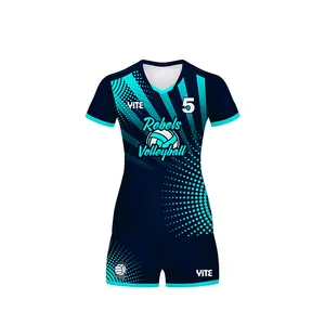 Custom High Quality Sublimation Volleyball Uniforms Designs For Women Wholesale Cheap Volleyball Uniforms