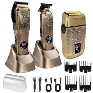 Retro Electric Man Rechargeable Hair Trimmer Metal Handle 6000-7000 RPM 2000mAh Battery Safety Feature for Carving Hair Cutting - Product Image 1